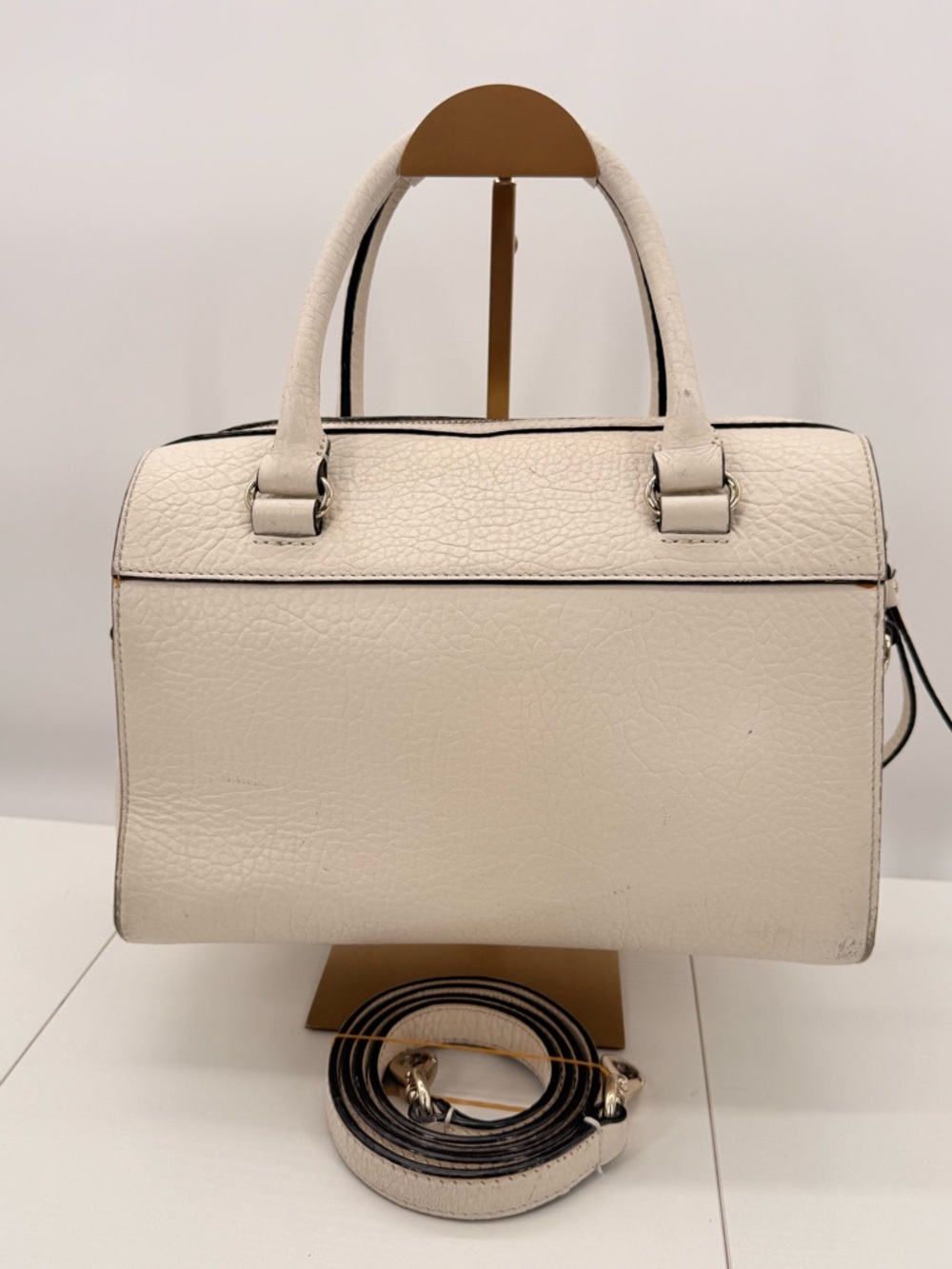 Kate Spade Perri Lane Bubbles Romy Cream Satchel Leather Crossbody Bag - Picture 3 of 15